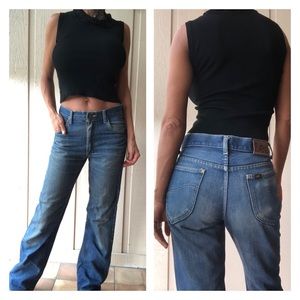 1970 Vintage Lee Rider Jeans 27 Tag 28/32 dark denim
